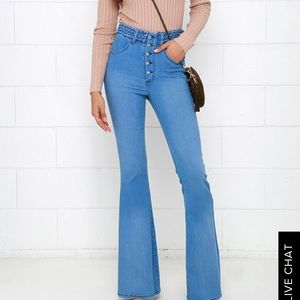 Somedays Lovin “Dylan” High Waist Flare Jeans NWOT